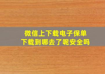 微信上下载电子保单下载到哪去了呢安全吗