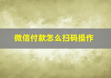 微信付款怎么扫码操作