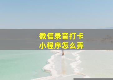 微信录音打卡小程序怎么弄