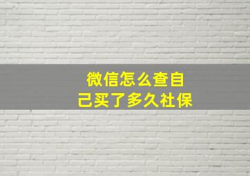 微信怎么查自己买了多久社保