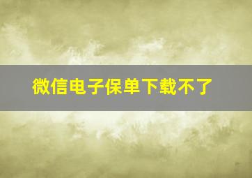 微信电子保单下载不了