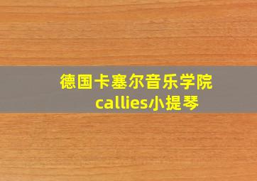 德国卡塞尔音乐学院callies小提琴