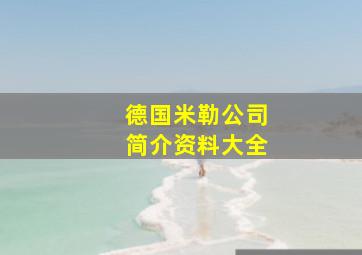 德国米勒公司简介资料大全