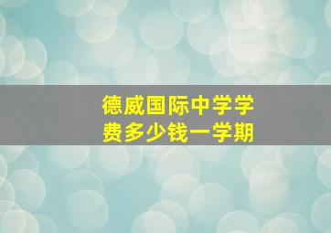 德威国际中学学费多少钱一学期