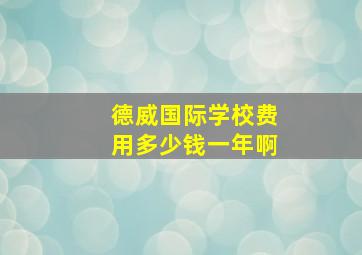 德威国际学校费用多少钱一年啊