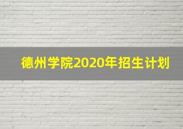 德州学院2020年招生计划