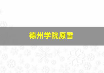 德州学院原雪