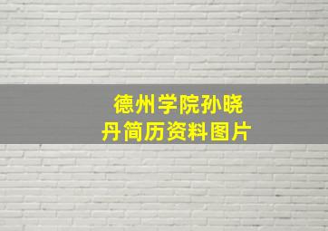 德州学院孙晓丹简历资料图片