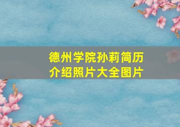 德州学院孙莉简历介绍照片大全图片