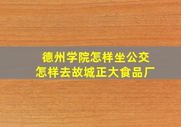 德州学院怎样坐公交怎样去故城正大食品厂