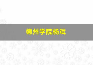 德州学院杨斌