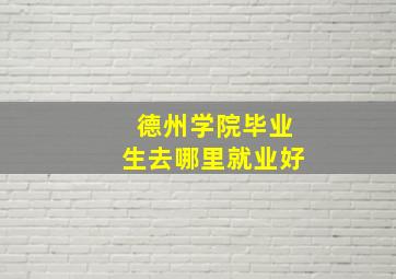 德州学院毕业生去哪里就业好