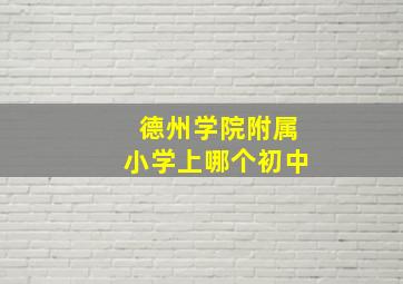 德州学院附属小学上哪个初中