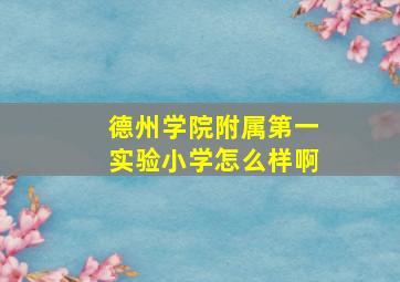 德州学院附属第一实验小学怎么样啊