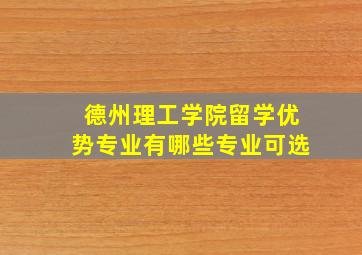 德州理工学院留学优势专业有哪些专业可选