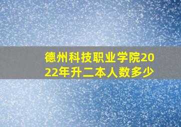 德州科技职业学院2022年升二本人数多少