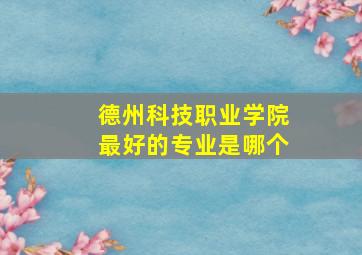 德州科技职业学院最好的专业是哪个