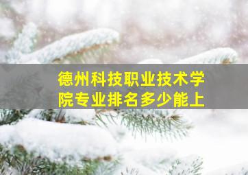 德州科技职业技术学院专业排名多少能上