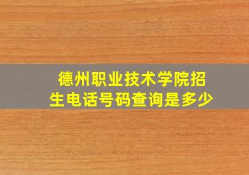 德州职业技术学院招生电话号码查询是多少