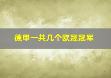 德甲一共几个欧冠冠军