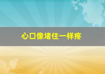 心口像堵住一样疼