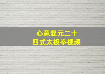 心意混元二十四式太极拳视频