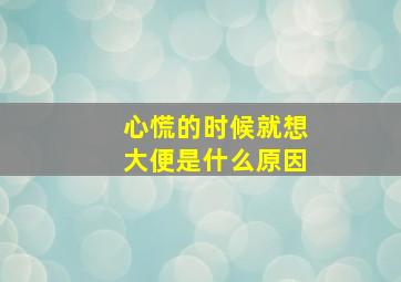 心慌的时候就想大便是什么原因