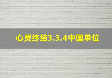 心灵终结3.3.4中国单位