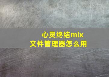 心灵终结mix文件管理器怎么用