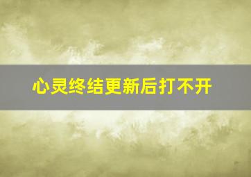 心灵终结更新后打不开