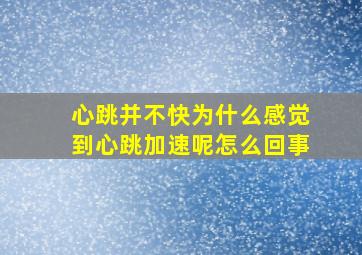 心跳并不快为什么感觉到心跳加速呢怎么回事