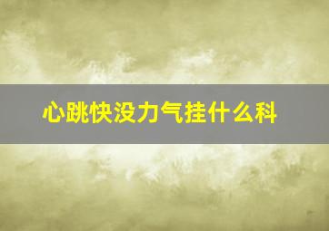 心跳快没力气挂什么科