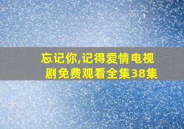 忘记你,记得爱情电视剧免费观看全集38集