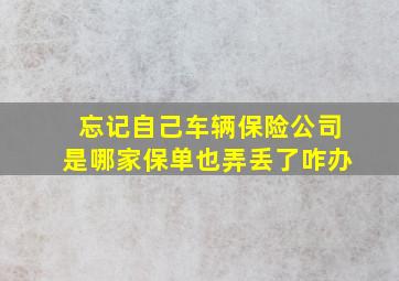 忘记自己车辆保险公司是哪家保单也弄丢了咋办