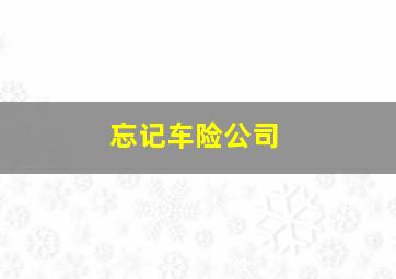 忘记车险公司