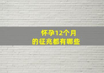 怀孕12个月的征兆都有哪些