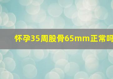 怀孕35周股骨65mm正常吗