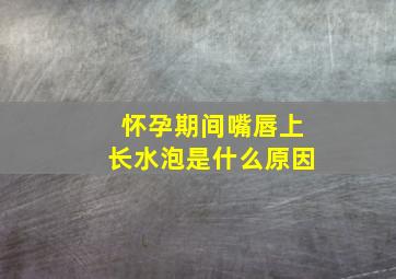 怀孕期间嘴唇上长水泡是什么原因