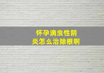 怀孕滴虫性阴炎怎么治除根啊