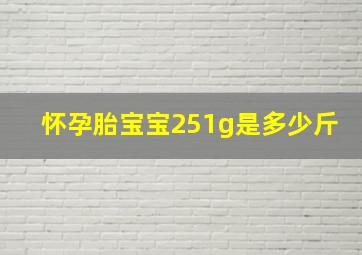 怀孕胎宝宝251g是多少斤