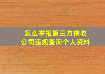 怎么举报第三方催收公司违规查询个人资料