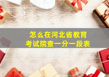 怎么在河北省教育考试院查一分一段表