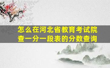 怎么在河北省教育考试院查一分一段表的分数查询