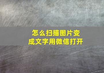 怎么扫描图片变成文字用微信打开