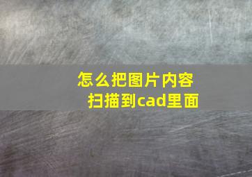 怎么把图片内容扫描到cad里面