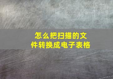 怎么把扫描的文件转换成电子表格