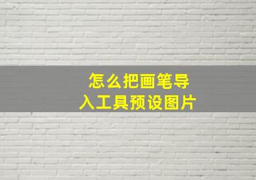 怎么把画笔导入工具预设图片