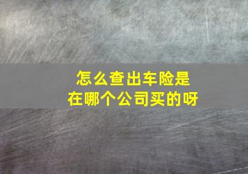 怎么查出车险是在哪个公司买的呀