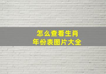 怎么查看生肖年份表图片大全