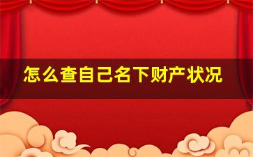 怎么查自己名下财产状况